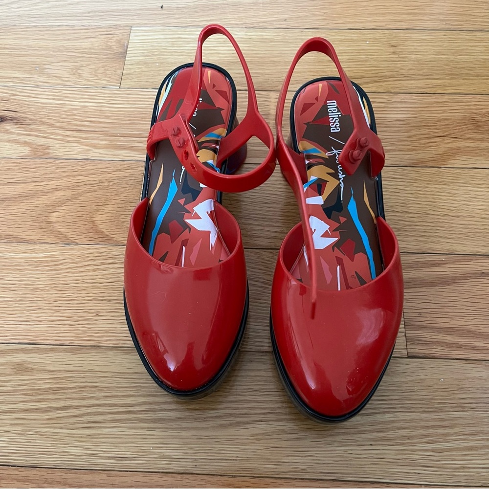 Colorful “jelly” shoes by a Brazilian vegan footwear brand Melissa